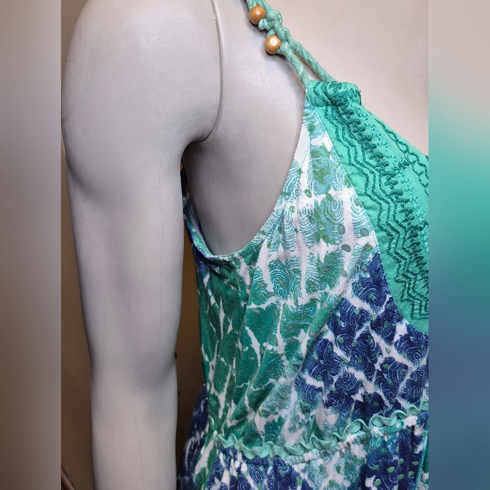 Nine West Blue and Green Patterned Maxi Dress - Picture 12 of 15
